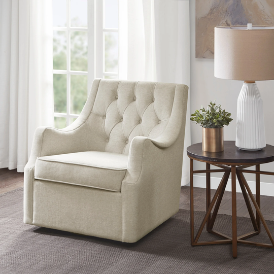 Madison Park Elle Tan 360 degree Swivel Chair