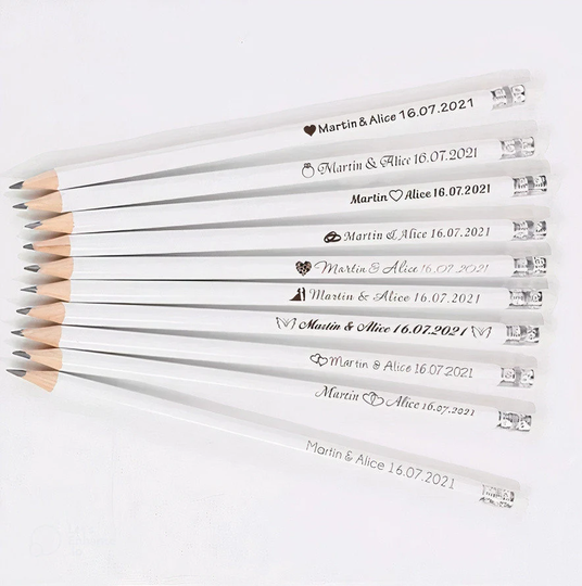Custom Engraved Pencils, Personalized Wooden Pencil, Wedding Favor, Birthday, Bachelorette, Custom Gift, Party, Business Logo