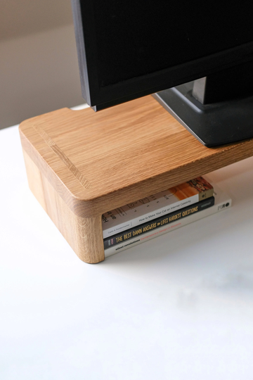 Oak Wood Monitor Stand, Computer Stand, Imac Gift For Him, Riser, Desk Accessories