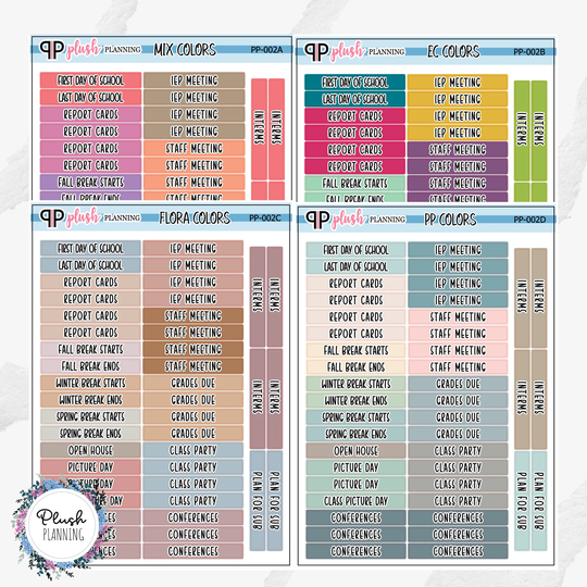Teacher Planner Stickers, Mix Colors, Ec Flora Pp Plush Planning