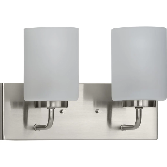Merry Collection 2-Light Brushed Nickel Etched Glass Transitional Wall Light