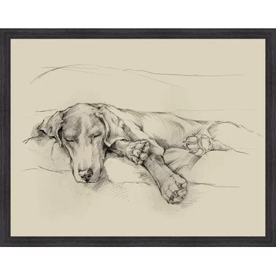 'Dog Days II' Framed Drawing Print