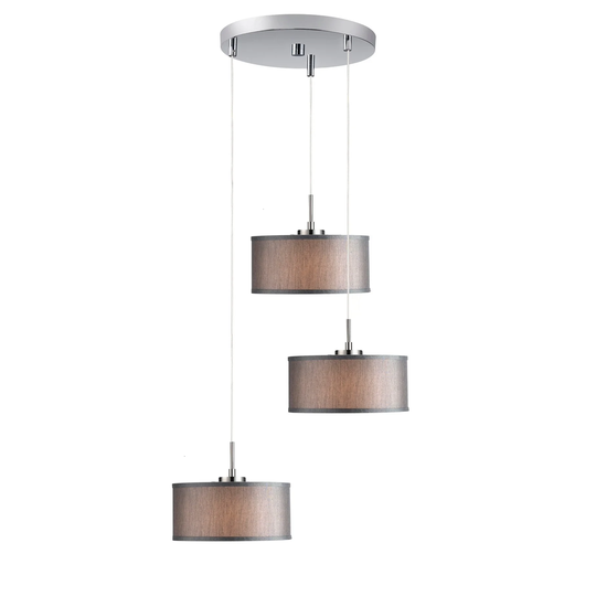 Woodbridge Lighting Drum 3-Light Cluster Pendant