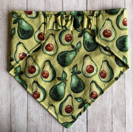 Dog Bandana, Avocado, Elastic Scrunchie Personalized Bandana
