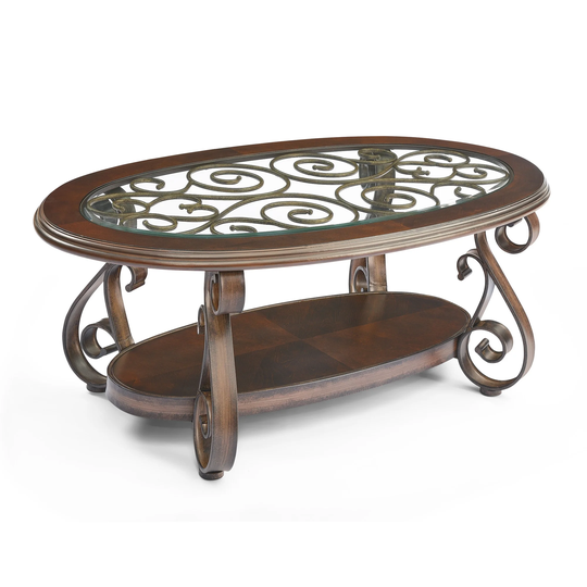 Coffee Table, End Table Side Table Cocktail Table with Glass Table Top