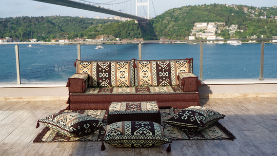 Arabic Livingroom Couch, Floor Cushion, Oriental Seating, Garden Patio Sofas, Majlis, Moroccan Ethnic Cushion