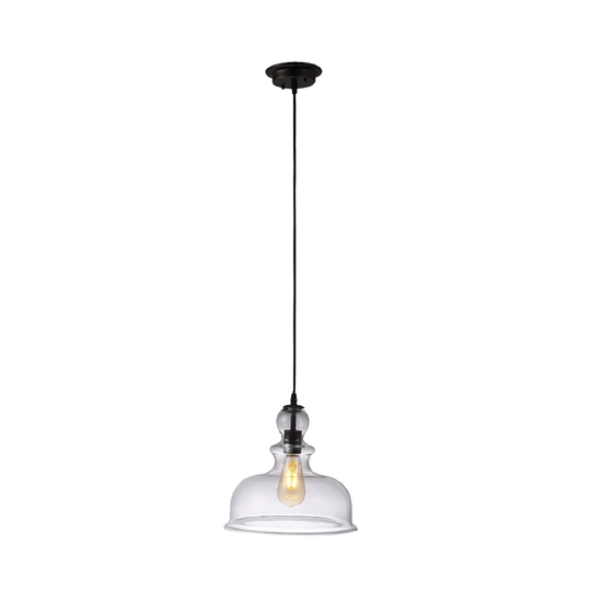 1-light Oil Rubbed Bronze Hanging Pendant w/ Clear Glass