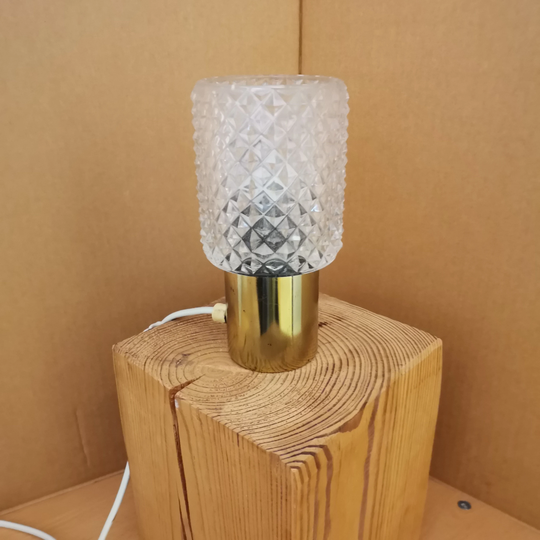 Vintage Kamenicky Senov Table Lamp Crystal Bedside 70S Mid-Century 1Pc