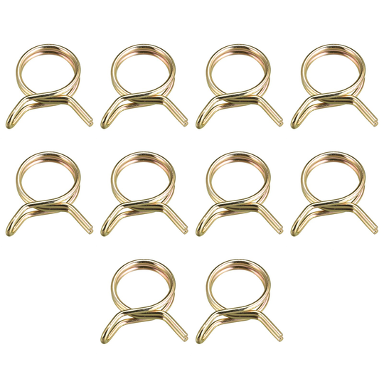 Double Wire Spring Hose Clamp, 10pcs 65Mn Steel 23mm Clips, Color Zinc Plated - Color Zinc