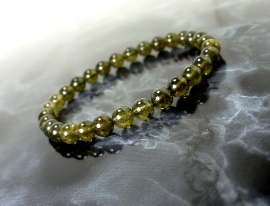 Green Garnet Grossular Bracelet 6 Mm, Natural Gemstone Bracelet, Unisex Women Men Beaded Gift For Her Him + Box