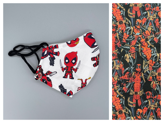 Anti-Super Hero Face Mask - Adult, Child, Kid, School, Adjustable, Nose Wire, Cotton, Washable, Handmade, Reusable