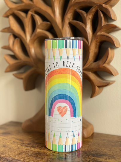 It Takes A Big Heart To Shape Little Minds Tumbler - Teacher Pencil Gift Appreciation Week