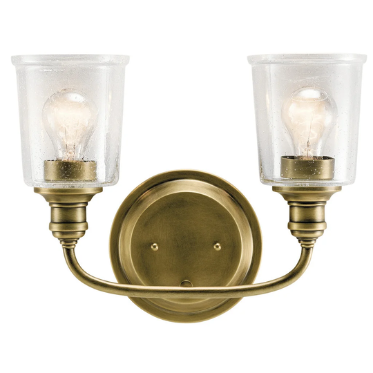 Kichler Lighting Waverly Collection 2-light Natural Brass Bath/Vanity Light
