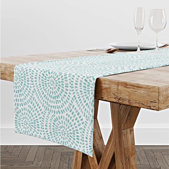 Blue Table Runner For Dining Table, Kitchen Centerpiece Runner, Aqua Decor, Spring Decor & Event
