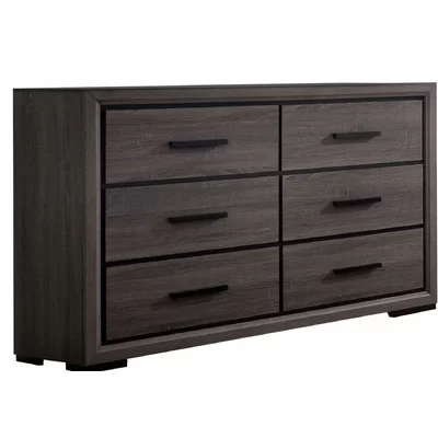 Helvey Wooden 6 Drawer Double Dresser