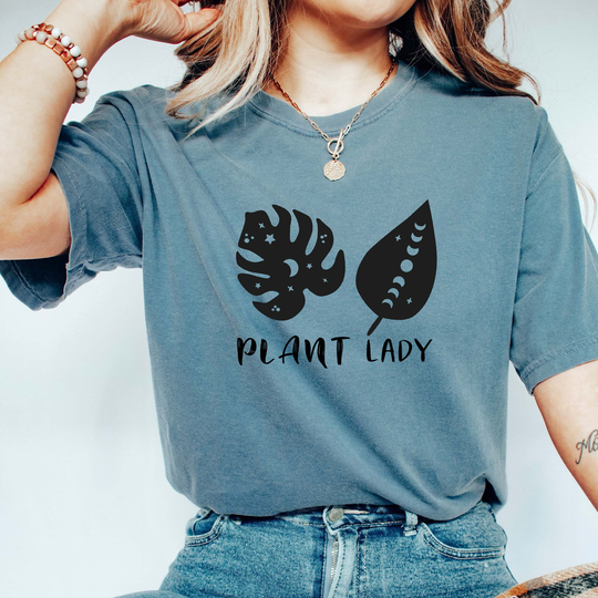Comfort Colors Plant Lady Working Shirt, Colorful Boho Tshirt, Comfy Oversized Shirt