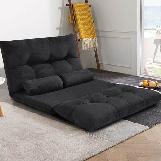 Porch & Den Owyhee Adjustable Folding Sofa Bed Chair with Pillows