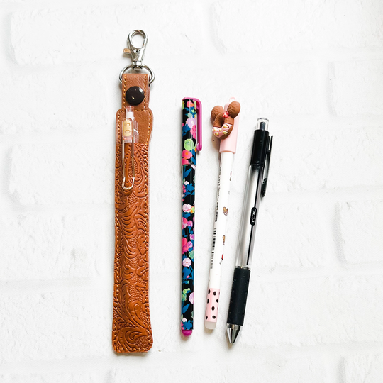 Bourbon Embossed Pen Or Pencil Holder Keychain, Stylus Holder, Pen Keychain Case, Pen Holder, Teacher Nurse Lanyard Gift Idea, Pen Clip