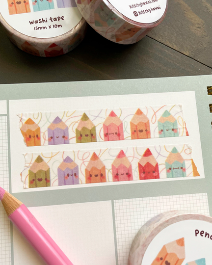Pencil Washi Tape | Planner - Kawaii Cute Stationery Bujo Art Happy Mail