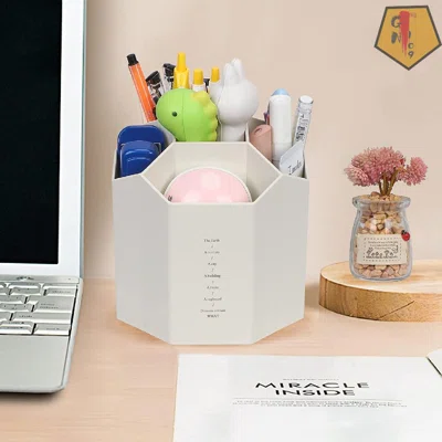Desk Pencil Pen Holder , [360 Degree Rotating] Desk Organizers Desktop Storage Pen Organizers Stationery Supplies For Office,School,Art Supply