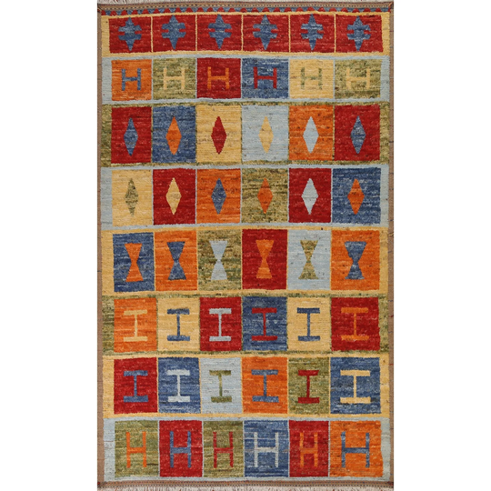 Colorful Contemporary Moroccan Area Rug Handmade Wool - 6'8" x 10'0"