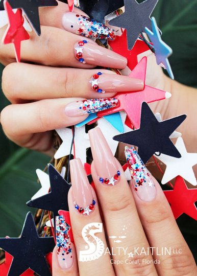 star Spangled Press On Gel Nails