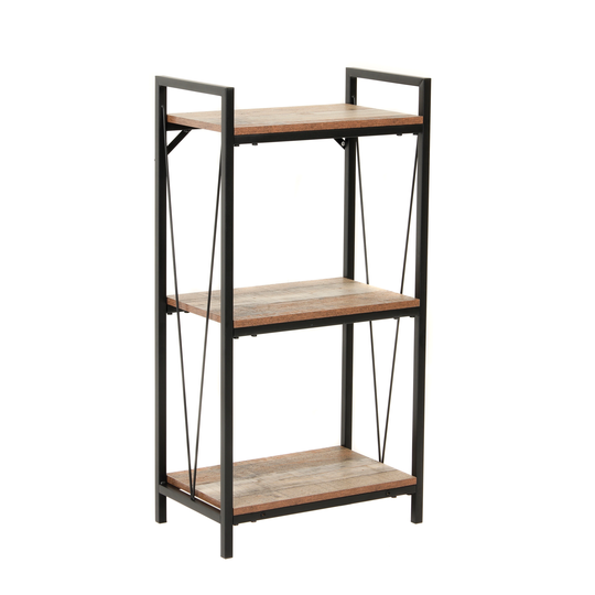 OS Home and Office Mountain Ridge Model Three Shelf Bookcase with Rustic Reclaimed Barnwood Laminate