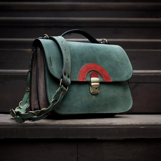 Small Leather Briefcase, Clutch Bag, Shoulder Personalized Purse, Graduation Gift, Birthday Gift, Handmade Crossbody Bag