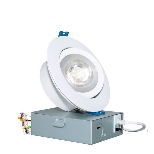 MW Lighting 4 inch Canless 5CCT LED Gimbal Recessed Light, 540 Lumens - 4 inch