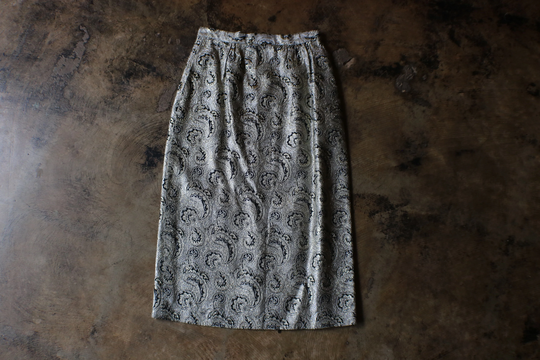 Brocade Pencil Skirt/Vintage High Waist Metallic Women's Small