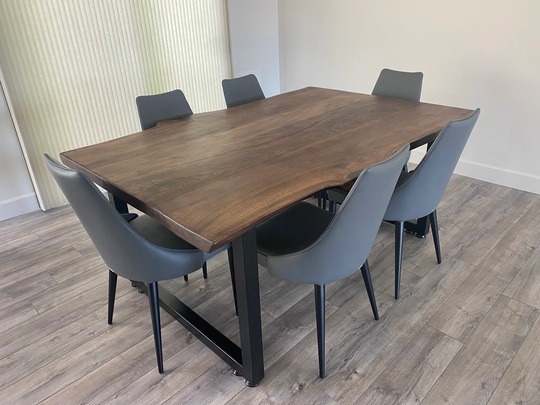 Live Edge Table, Dining Kitchen İndustrial Slab, Walnut Kitchen Table