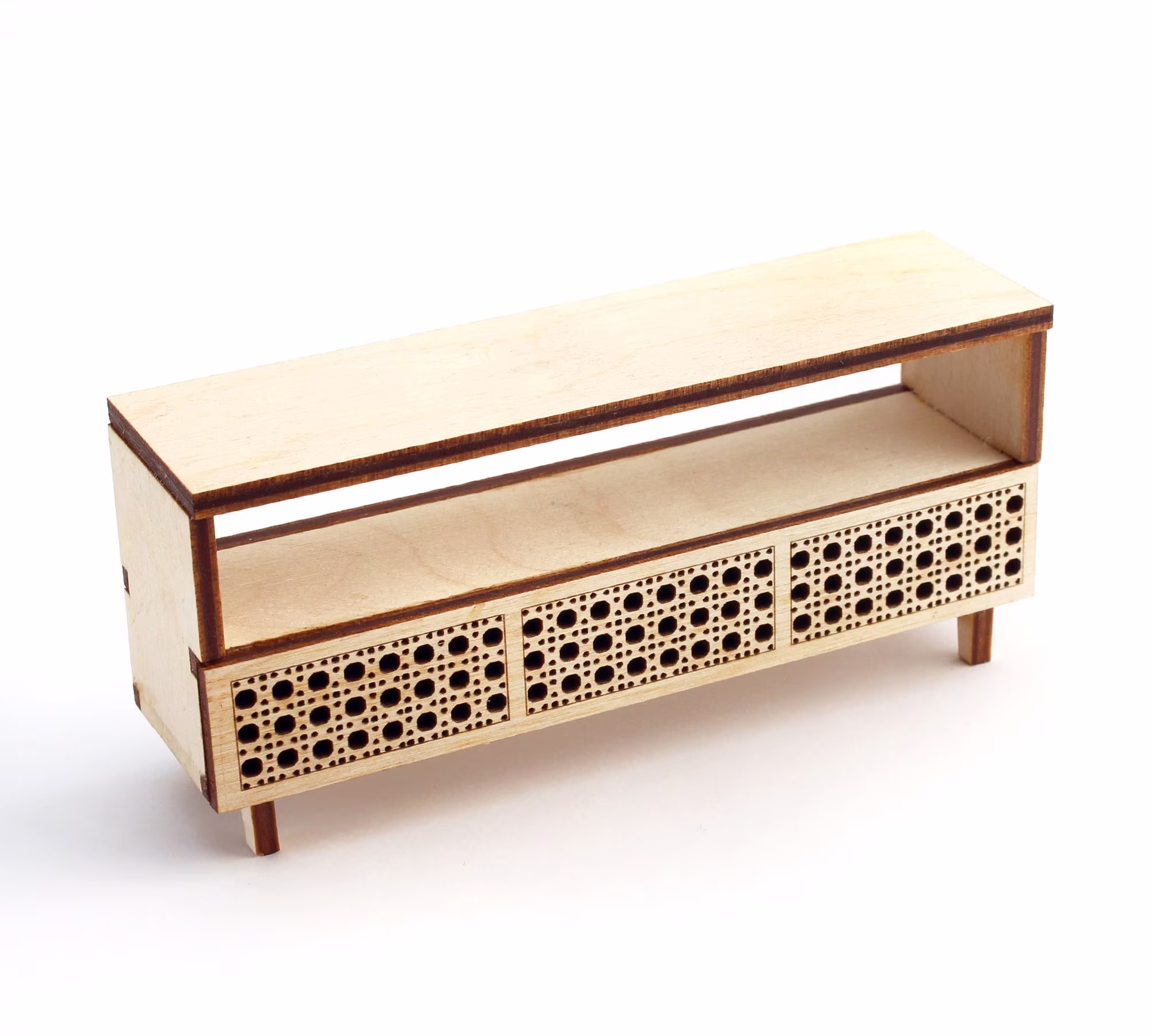 116 Scale Cane Credenza - Modern Dollhouse Furniture Kit