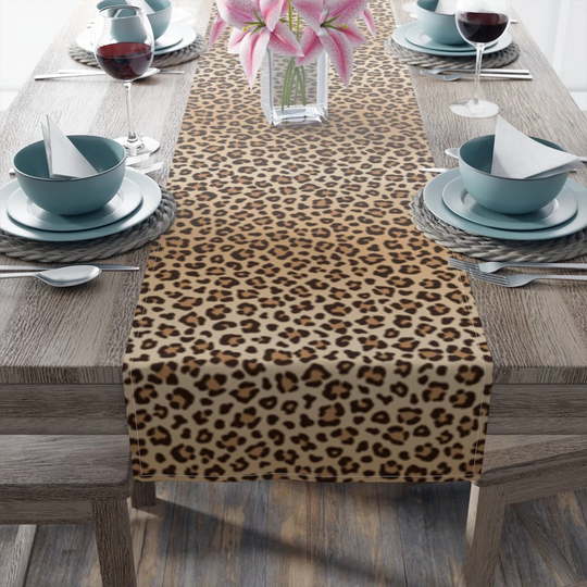 Leopard Print Table Runner, Decor, Animal Housewarming Gift, Gift For Mom, Tablecloth, Decor