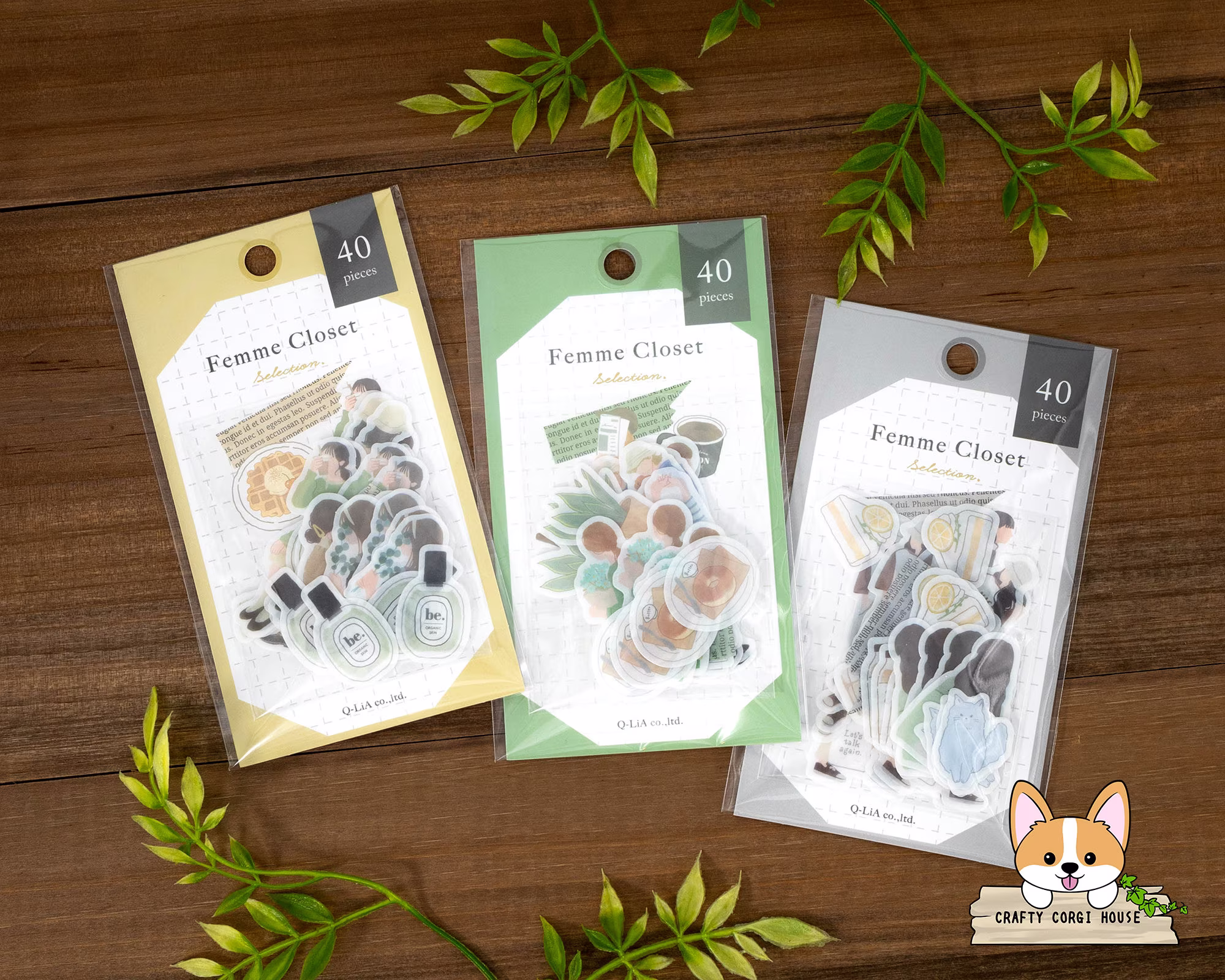 1 Pc Set | Q-Lia Femme Closet Die Cut Tracing Paper Stickers Nostalgic - Boyish Trad 40 Pcs/Pk