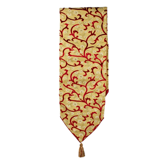 Olivia Quido Milton Swirl Cut Velvet Luxury Table Runner