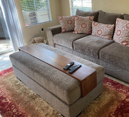 Over Ottoman Cocktail Table Or Tray in Walnut, Overlay
