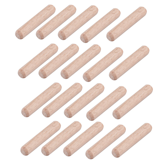 Furniture Fittings Wooden Slant Line Grooved Dowel Pin Wood Color 6mm Dia 30pcs - Wood Color