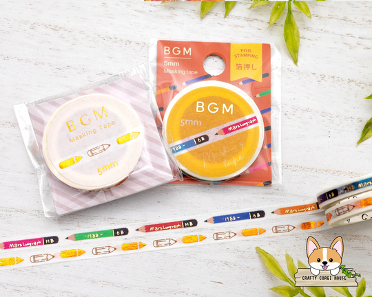 1 Or 2 Pc Set | 5mm Bgm Pencil Slim Foil Washi Tape Roll Colorful