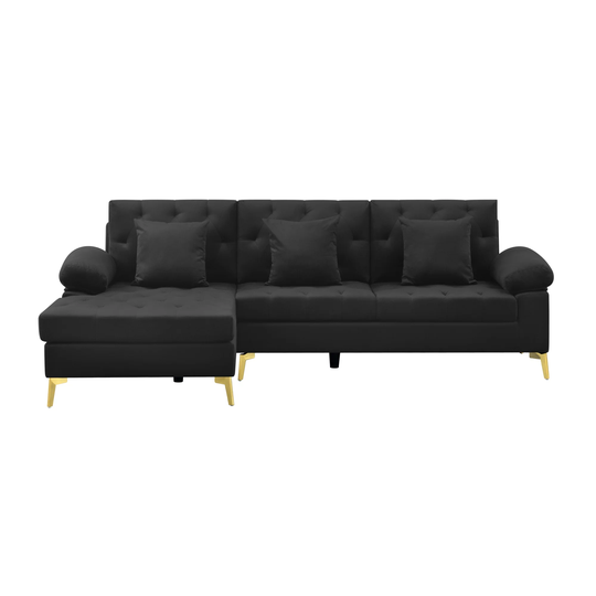 96.5" Left hand facing Sofa and Chaise Velvet