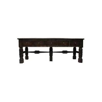 Ettamae 95" Wide 5 Drawer Wood Sideboard