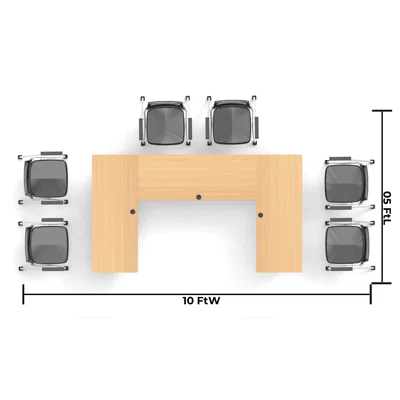 6 Person Training Meeting Seminar Tables with Modesty Panels and 6 Chairs Complete Set