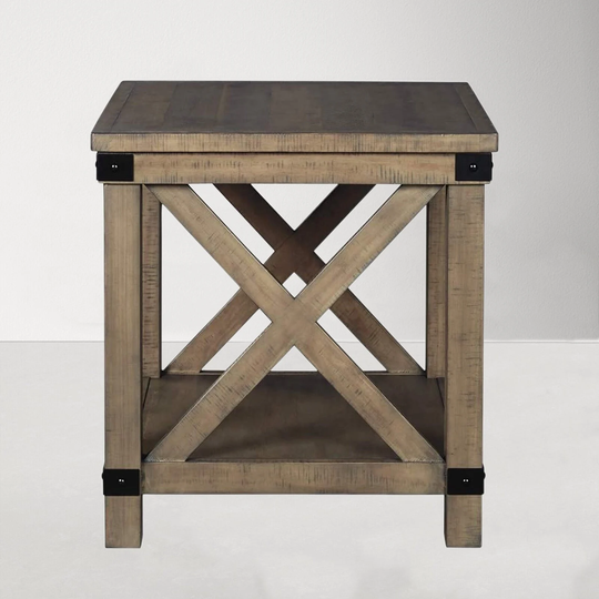 Rustic Coffee Table, Aldwin Handmade Farmhouse End Solid Wood Tea Side Table