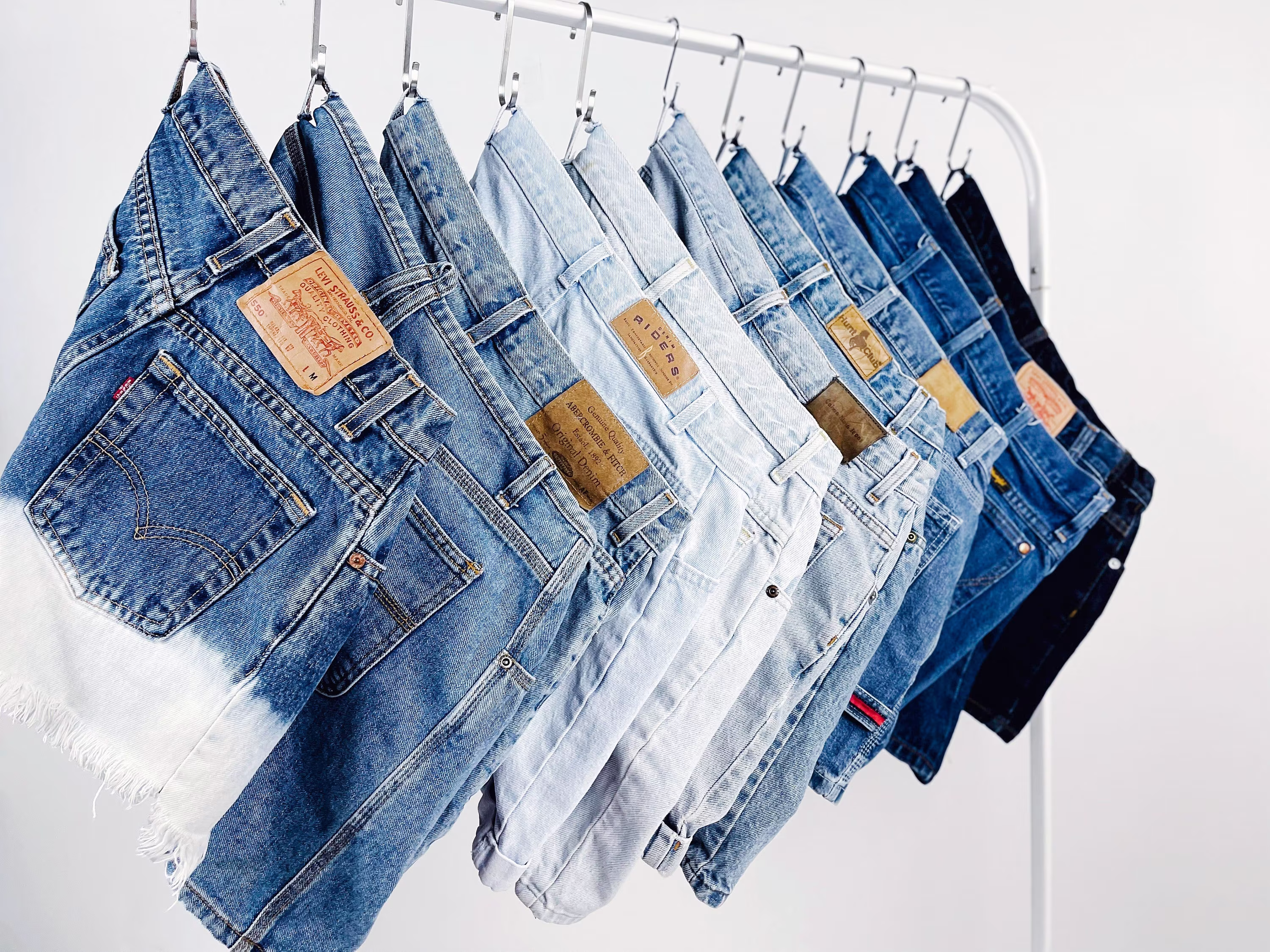 90S Vintage Denim Shorts | All Sizes High Waisted Mid Rise Blue Jean Mix Of Brands