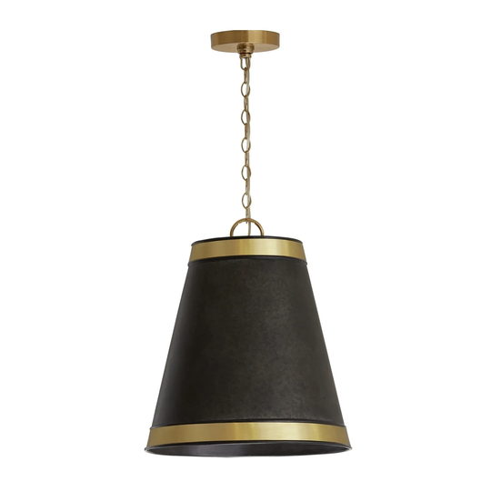 3-light Galvanized Black/True Brass Pendant
