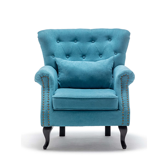 Modern Tufted Linen Club Chair Wingback Chair