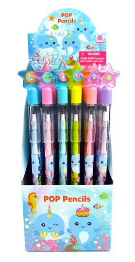 24 Pcs Narwhal Multi Point Pencils
