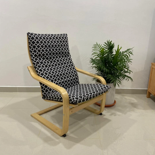 Ikea Poang Chair Cushion Cover - Black Symmetrical
