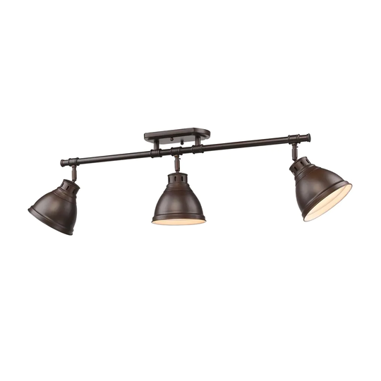 Golden Lighting Duncan Rubbed Bronze 3-light Semi Flush Mount Track Light