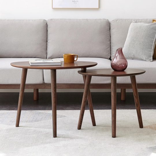 Wood Top Plate Desk Pebble Shaped Natural Wooden Coffee Table not include Low Table