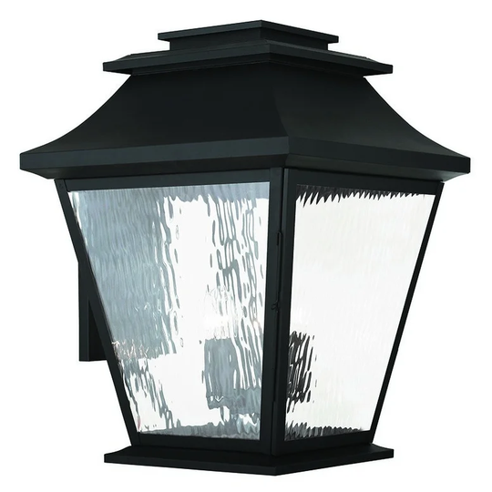 Giuseppe Lighting Five Light Outdoor Wall Lantern Hathaway Black - Exact Size